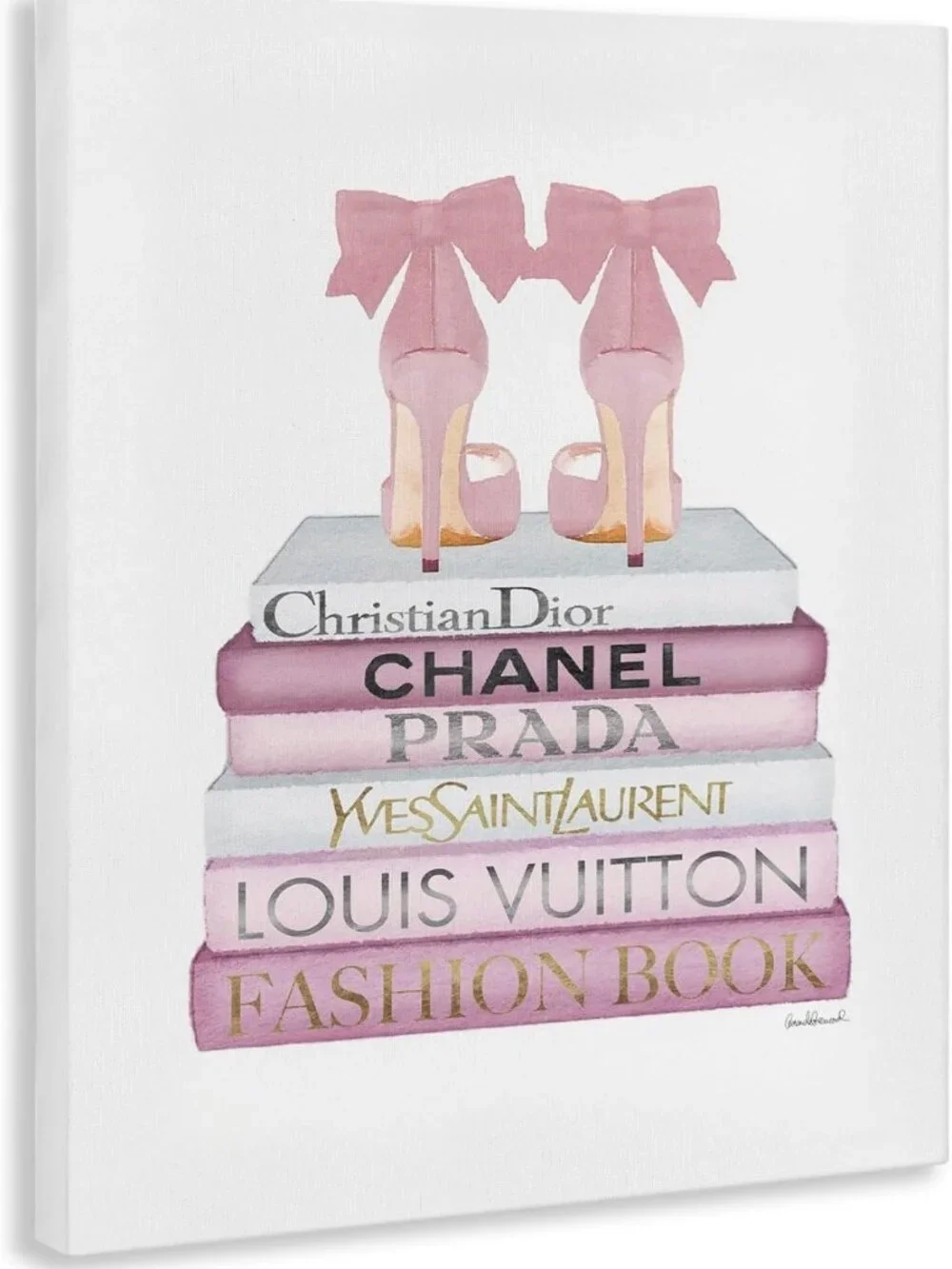 Chic Pastel Pink Heels Canvas Wall Art | 16x20 Inch Ready to Hang Decor Gift